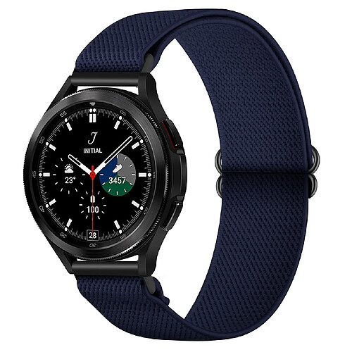 Bracelet en nylon élastique réglable tressée de 20 mm bleu nuit pour votre Samsung Galaxy Watch4 Classic 42mm 46mm