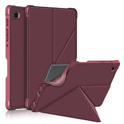 Etui en PU avec support origami rouge vin pour votre Samsung Galaxy Tab A7 Lite 8.7 pouces T220/T225