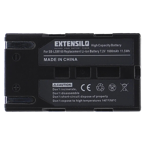 Vhbw EXTENSILO Batterie compatible avec Samsung VP-D351i, VP-D352, VP-D352i, VP-D353, VP-D353i appareil photo, reflex numérique (1600mAh, 7,2V, Li-ion)