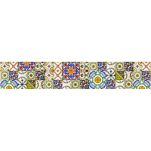 Alter Chemin de cuisine, 100% Made in Italy, Tapis résistant aux taches avec impression numérique, Tapis antidérapant et lavable, Modèle Maiolica - Bertha, cm 280x52