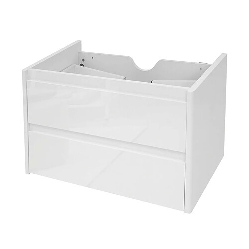 Decoshop26 Meuble bas sous évier 2 tiroirs système Soft-Close MDF blanc brillant 50x60cm 04_0001255