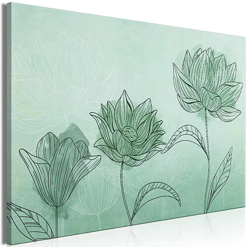 Artgeist Tableau - Three Flowers (1 Part) Wide 60x40 cm