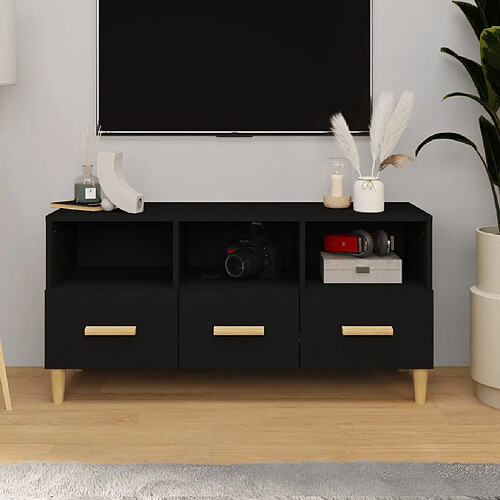 vidaXL Meuble TV Blanc 102x36x50 cm Bois d'ingénierie