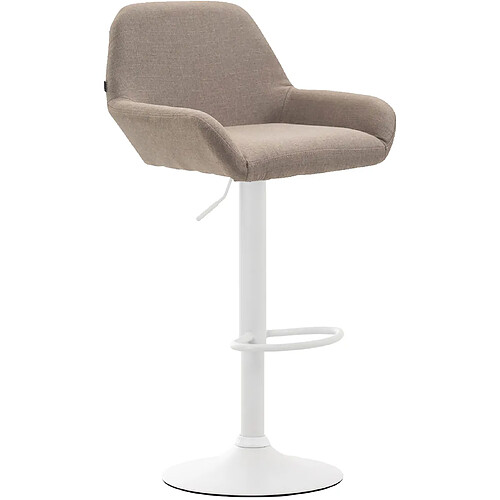 Non Tabouret de bar Braga tissu blanc