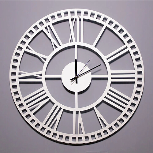 EPIKASA Horloge Murale Vintage 5, Blanc, Métal, 50x1,5x50 cm