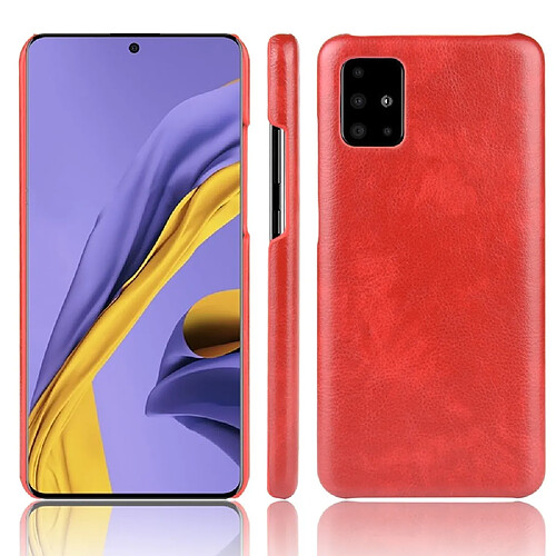 Wewoo Coque Pour Galaxy A51 Shockproof Litchi Texture PC + PU Case Rouge