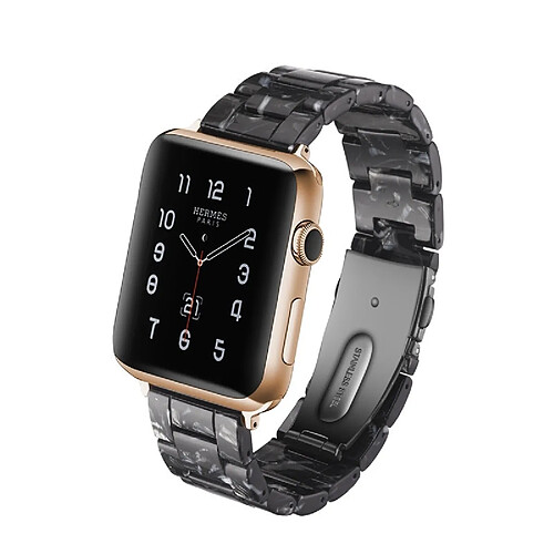 Wewoo Bracelet de montre en résine Simple Fashion pour Apple Watch séries 5 et 4 40 mm et séries 3 et 2 et 1 38 mm Fleur noire