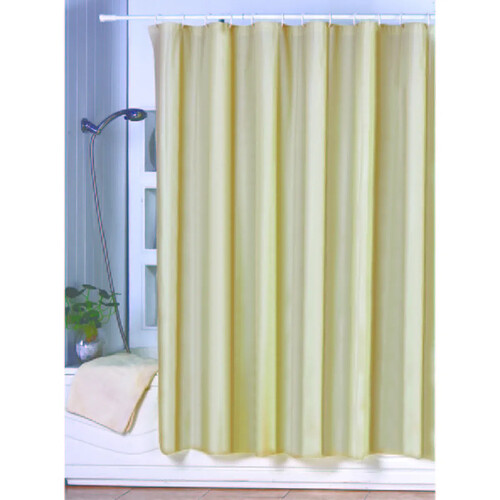 MSV Rideau de douche Plastique PVA 180x200cm Beige - Anneaux inclus