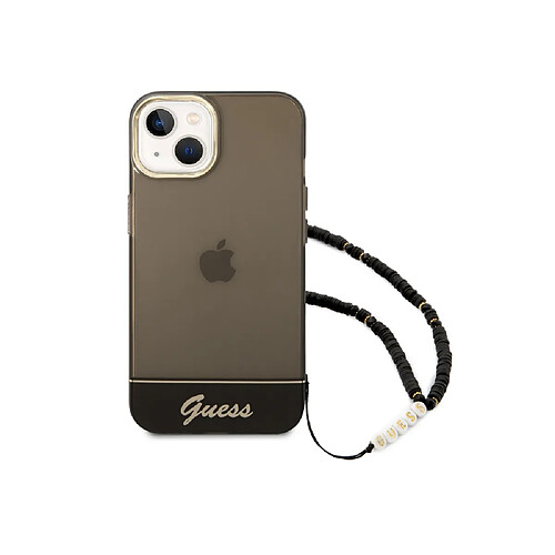 Guess Maroquinerie Guess Coque pour Apple iPhone 14 Colors avec lanière perlée Noir