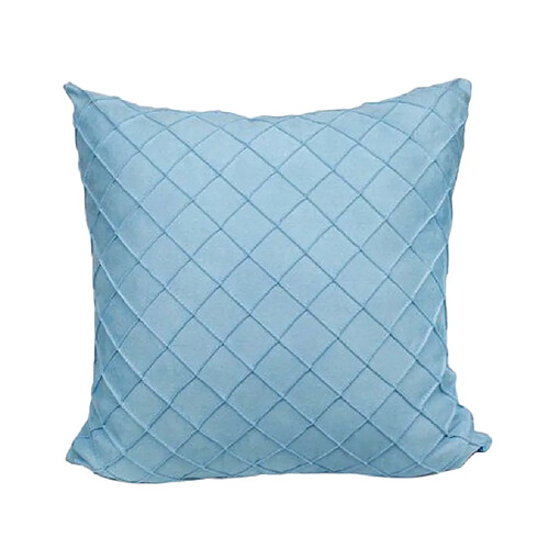 taie d'oreiller carrée décorative en velours doux soild bleu clair-45x45cm