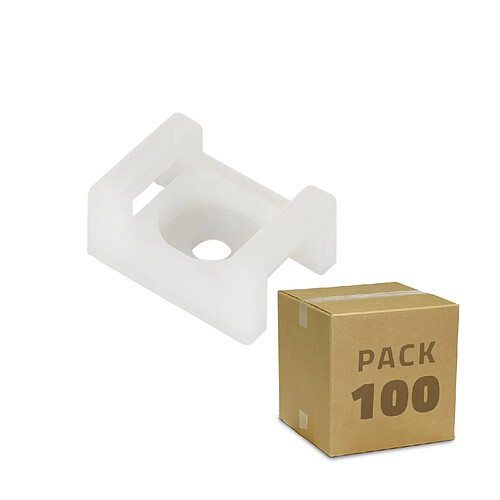 Ledkia Pack de 100 Embases pour Colliers de Serrage Blanc