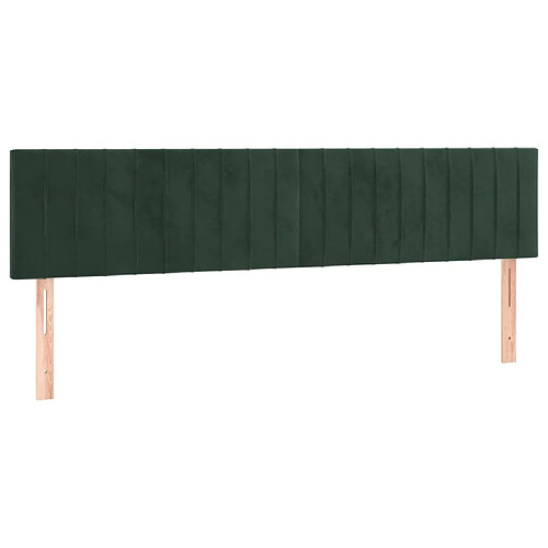 Maison Chic Lot de 2 Têtes de lit design pour chambre - Décoration de lit Vert foncé 80x5x78/88 cm Velours -MN41353