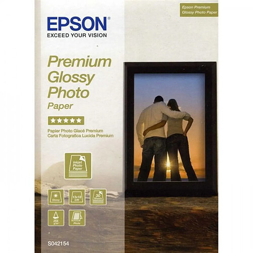 Cartouche d'Encre - Imprimante EPSON Pack de 1 Papier Photo Premium Brillant S042154 - 130x180mm - 30 feuilles - 255g/m2