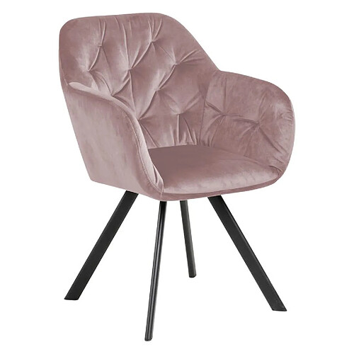 But fauteuil pivotant velours LOLA rose