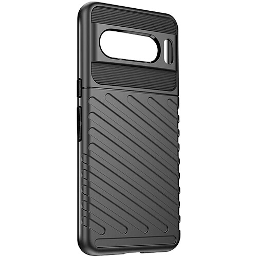 Avizar Coque souple pour Google Pixel 8 Pro, Design strié, série Thunder Noir