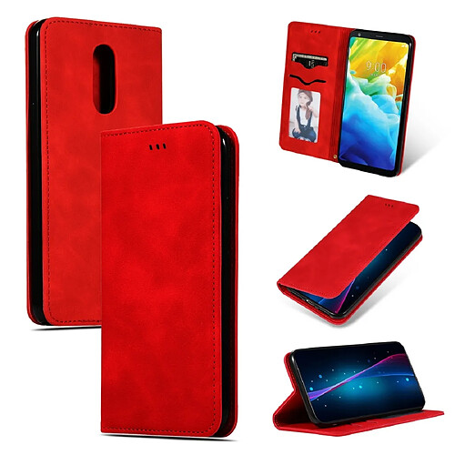 Wewoo Housse Coque Étui en cuir avec rabat horizontal magnétique Business Skin Feel pour LG Stylo 5 rouge