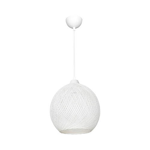 Helloshop26 Lustre lampe lumière suspendu suspension corde de jute hauteur 65 cm E27 blanc 03_0007532