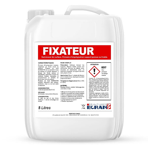 Peintures Daniel Fixateur de surface, durcisseur de fonds poreux, friable, farinant ECRAN77-5 litres-Incolore