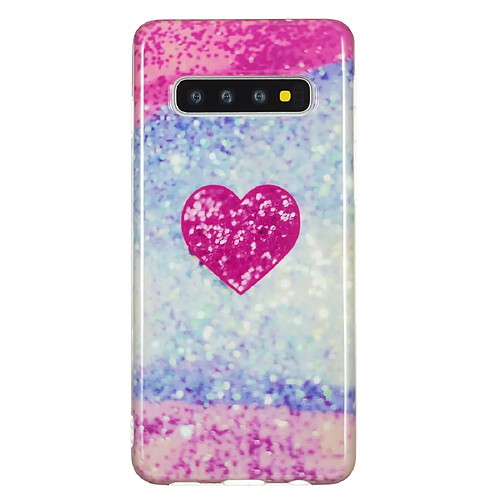 Wewoo Coque Fashion Etui de protection en TPU pour Galaxy S10 Plus coeur rouge