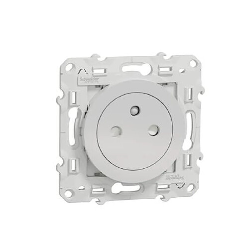 prise de courant - 2p+t - odace - affleurante - aluminium - schneider electric s530052