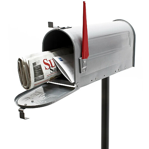 Helloshop26 Us mailbox boite aux lettres design américain argenté pied de support courrier 16_0000332