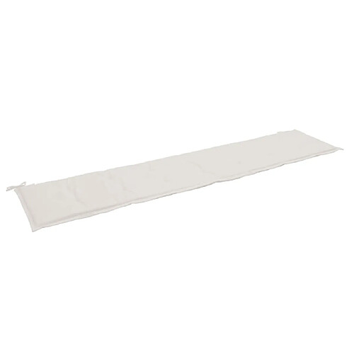 Decoshop26 Coussin de banc de jardin Crème 200 x 50 x 3 cm DEC021737