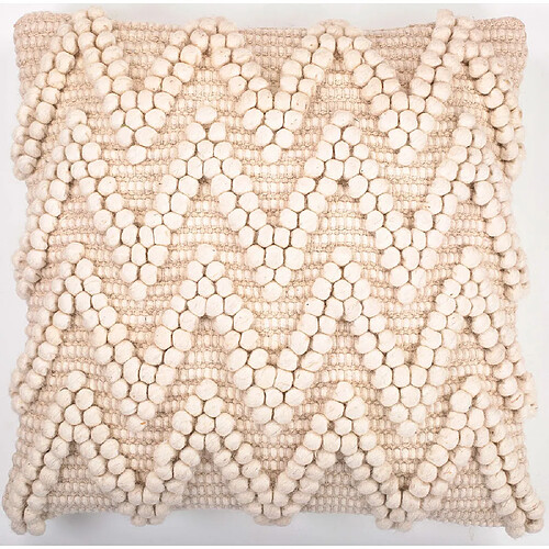 ICONIK INTERIOR Coussin carré design boho Bali, en tissu bouclé, coussin + rembourrage - Linava Blanc