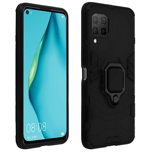 Avizar Coque Huawei P40 Lite Bi-matière Bague Métallique Fonction Support Vidéo - noir