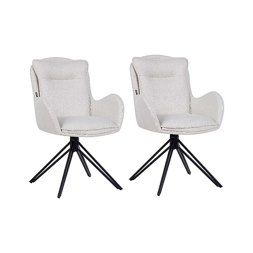 Beliani Lot de 2 chaises AVELAR Beige clair