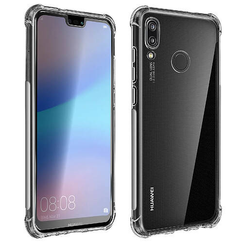 Avizar Pack Protection Huawei P20 Lite Coque Souple + Film Verre Trempé 9H Transparent