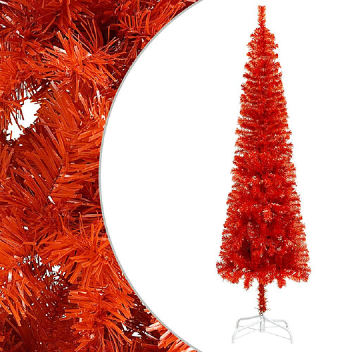 vidaXL Sapin de Noël étroit Rouge 150 cm