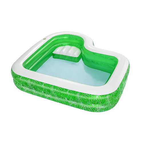 Piscine Gonflable Autoportante pour Enfants Bestway Tropical Paradise 231x231x51 cm Structure à 2 Anneaux pour Enfants de +3 Ans avec Porte-Verres et Siège