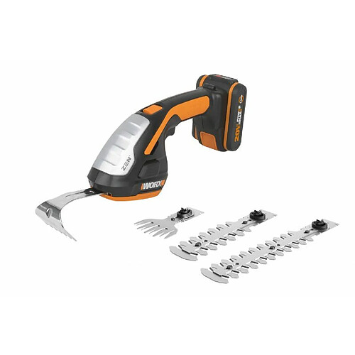 WORX WG801E.5-Ciseaux 4 en 1 : Tondeuse/Tondeuse/Tondeuse/Burin 20 V 2,0 Ah, Noir