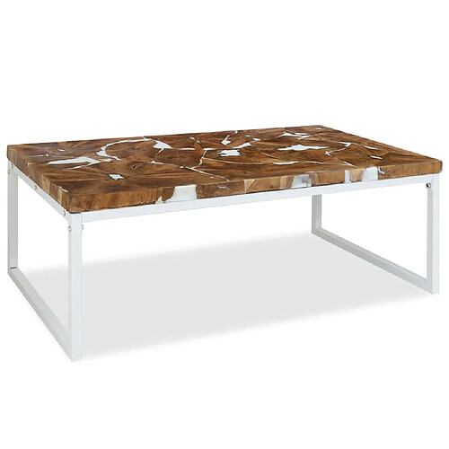 ComfortXL Table Basse Teck Résine 110x60x40 Cm