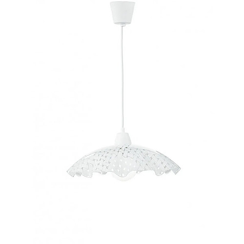 Fan Europe Suspension Cashmere 1 ampoule Verre,câble en plastique blanc