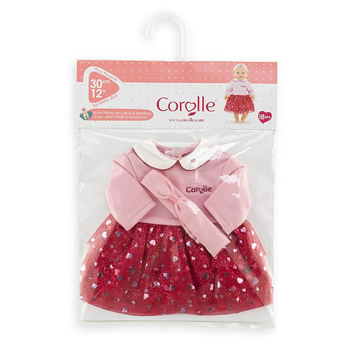 Corolle Bb30 robe + bandeau petales de coeurs