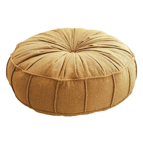 Hanah Home Coussin de sol effet bouclette Teddy jaune.