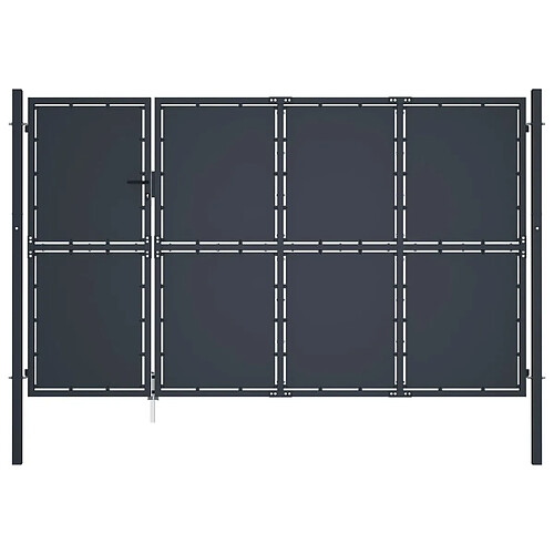 vidaXL Portail de jardin Acier 350 x 150 cm Anthracite