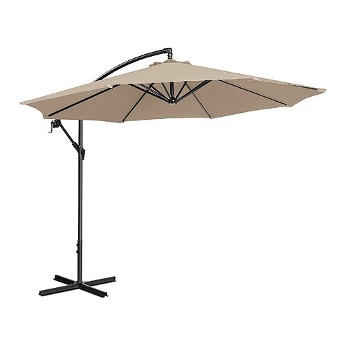 Helloshop26 Parasol déporté rond diamètre 300 cm inclinable parasol excentré parasol de jardin crème 14_0007591