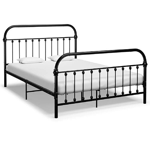 vidaXL Cadre de lit sans matelas noir métal 120x200 cm