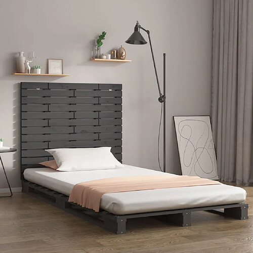 vidaXL Tête de lit murale Gris 96x3x91,5 cm Bois massif de pin