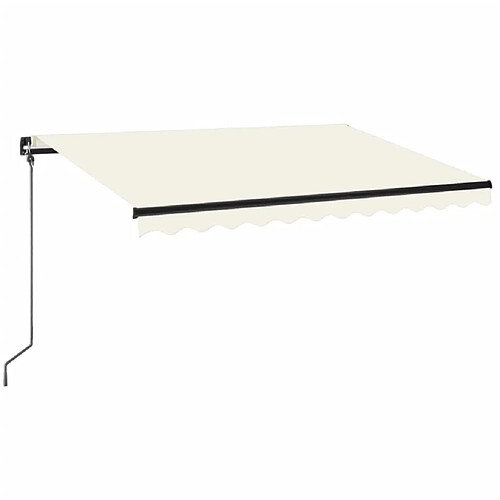 Maison Chic Auvent manuel rétractable,Store manuel de porte avec LED 350x250 cm Crème -GKD13824