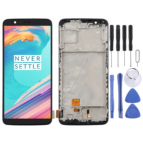 Wewoo Écran LCD matériel TFT et numériseur complet avec cadre pour OnePlus 5T A5010 noir