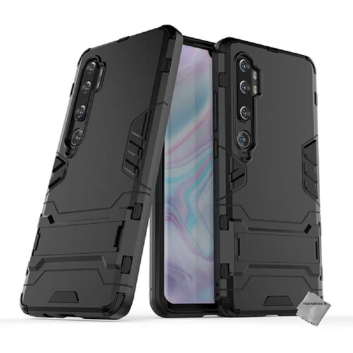 Htdmobiles Coque rigide anti choc pour Xiaomi Mi Note 10 + film ecran - NOIR