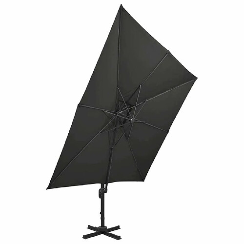 Maison Chic Parasol Jardin | Parasol déporté avec double toit 300x300 cm noir - GKD38692