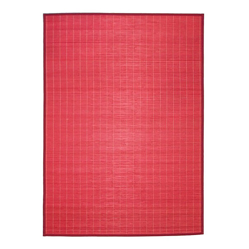 Thedecofactory BALI CHIC - Tapis en bambou à lattes et ganse rouge 133x180