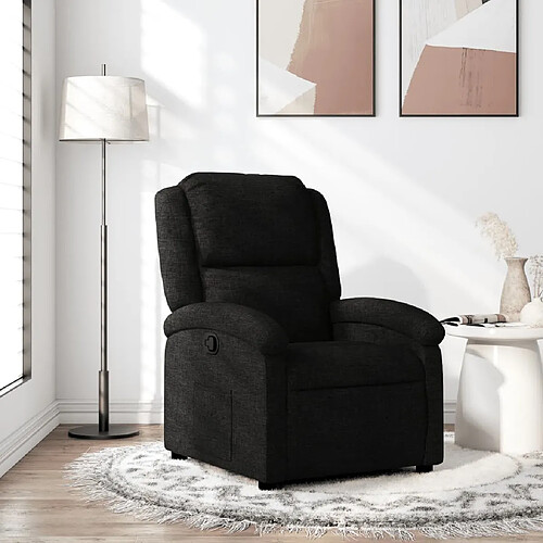 vidaXL Fauteuil inclinable Noir Tissu