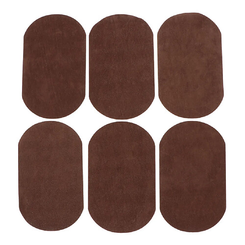 6pcs patchs de genou ovale coude réparation Applique couture daim brun foncé