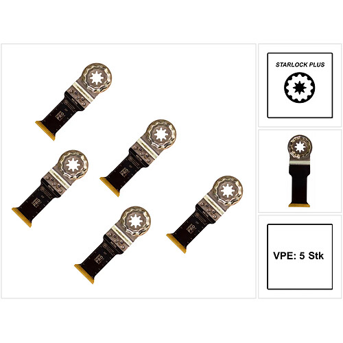 Fein E-Cut CarbidePro Lames de scie StarlockPlus 60x32mm - 5 pièces. ( 63502237230 )