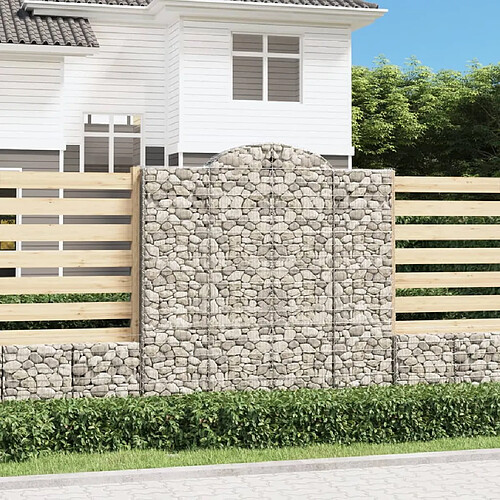 vidaXL Paniers à gabions arqués 8 pcs 200x30x200/220 cm fer galvanisé